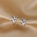 Fashion Exquisite Crystal Zerconia Ear Cuff Earrings for Woman Non Piercing Leaf Clip Earrings Christmas Jewelry Gift