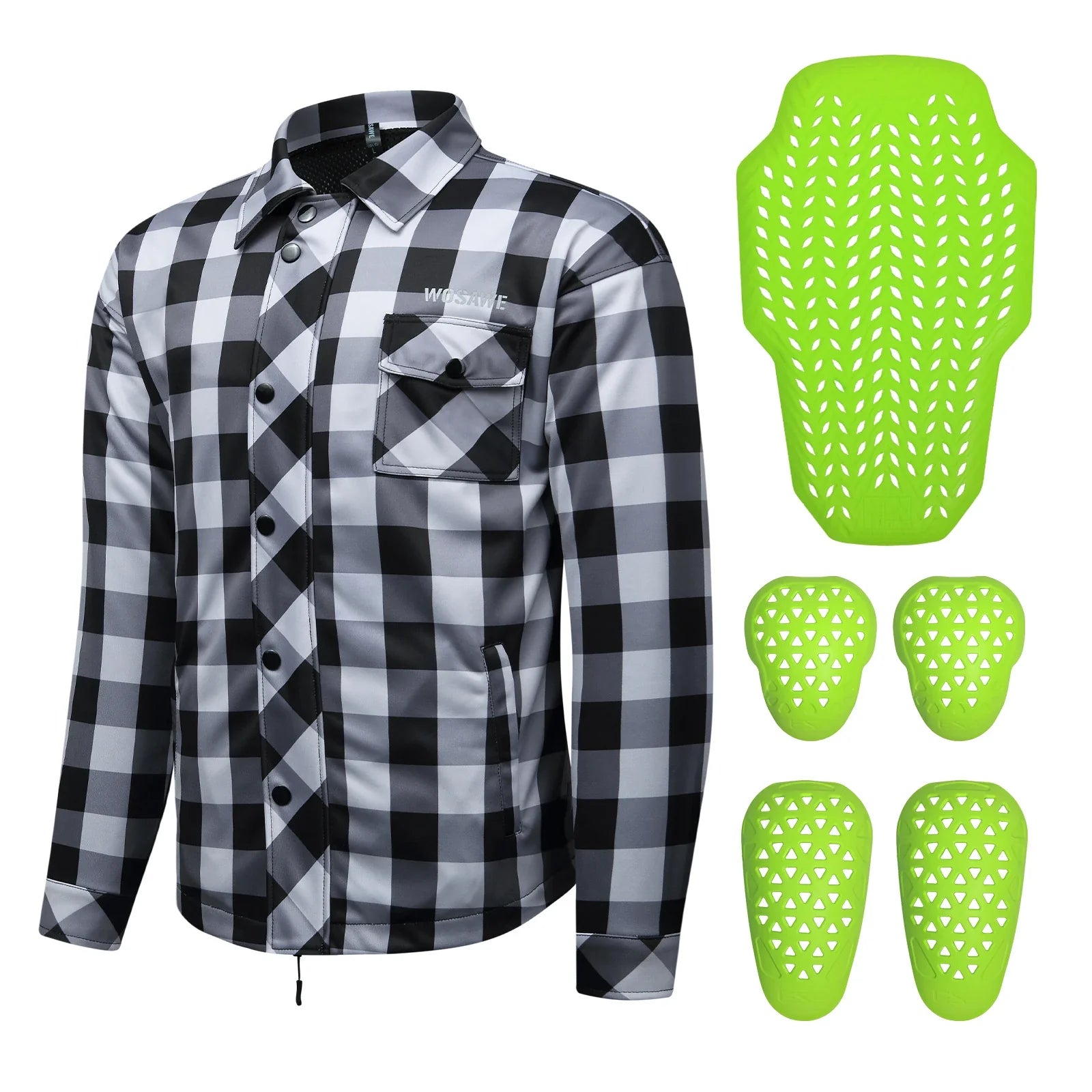 Men's Women's Winter Motorcycle Jacket Warm Motocross Motorbike Checkered Casual Outdoor Riding Shirts