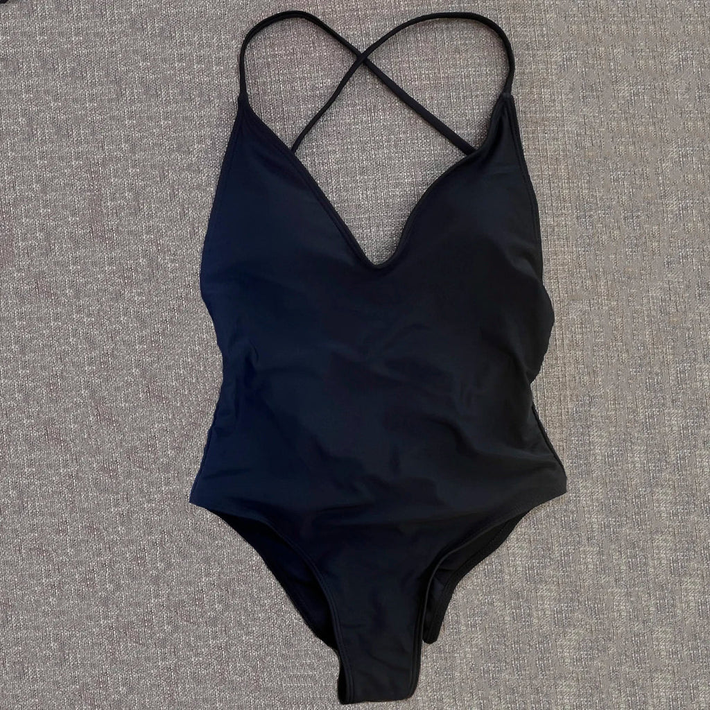 Solid One Piece Swimsuit Women Swimwear 2025 New Bikini Sexy Bodysuit Plus Size Bathing Suit Swimming Suit maillot de bain femme