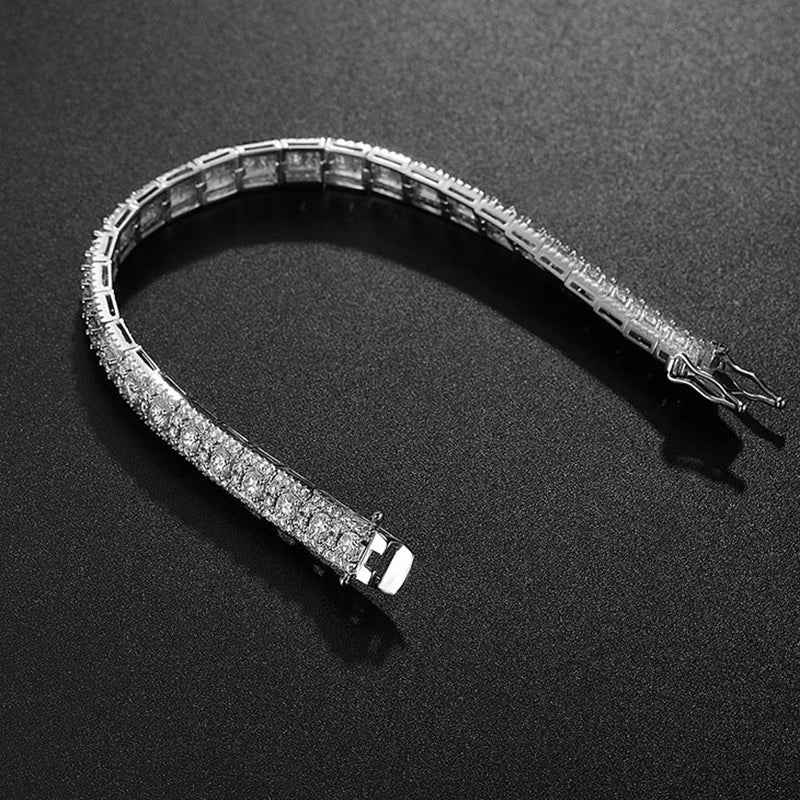 GRA Certified Full Moissanite Diamond Tennis Bracelet D Color For Woman Man 925 Silver Couple Chain Bangle Bracelets Gift