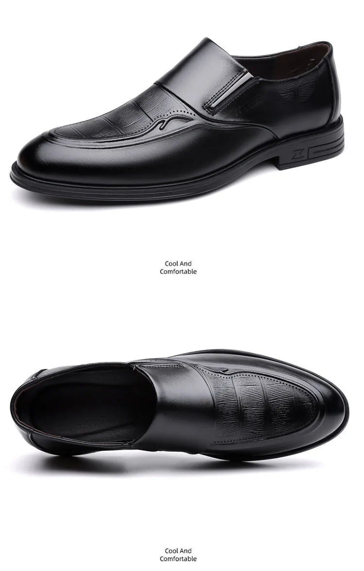 Spring Autumn New Leather Shoes for Men Solid Color Business Casual Shoes Male Fashion British Style Dress Shoe Man