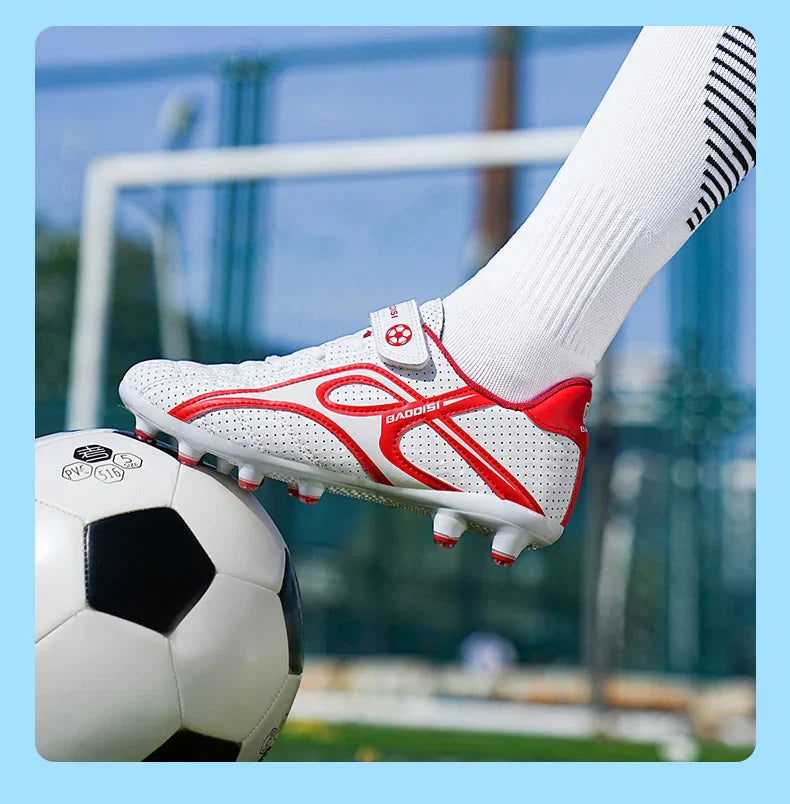 Kids Soccer Shoes Boys Grils Football Boots Non-Slip Training Indoor Outdoor Unisex Athletic Shoes Breathable Ultralight Sports