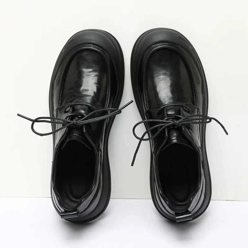 Spring New Designer Business Casual Shoes for Men Black Genuine Leather Shoes Male British Style Soft Sole Fashion Shoe Man