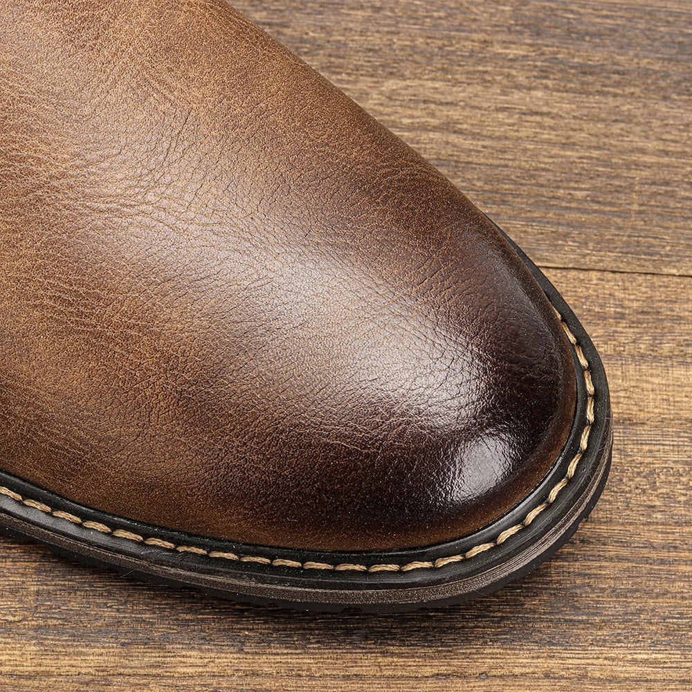 Men Casual Shoes Fashion Brand Comfortable 2025 Leather Shoes#KD826