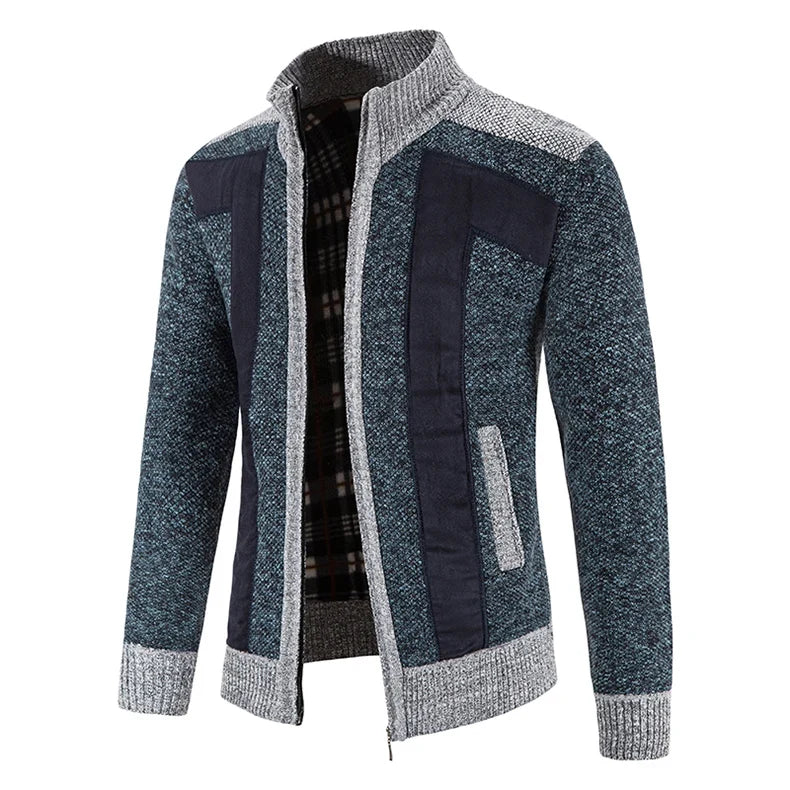 Autumn Spring Sweater Men's Cardigan Zip Up Turtleneck Jacket Y2K Sweatshirt Winter Hombre Cold Coat Knitted Jumper Sweatercoat
