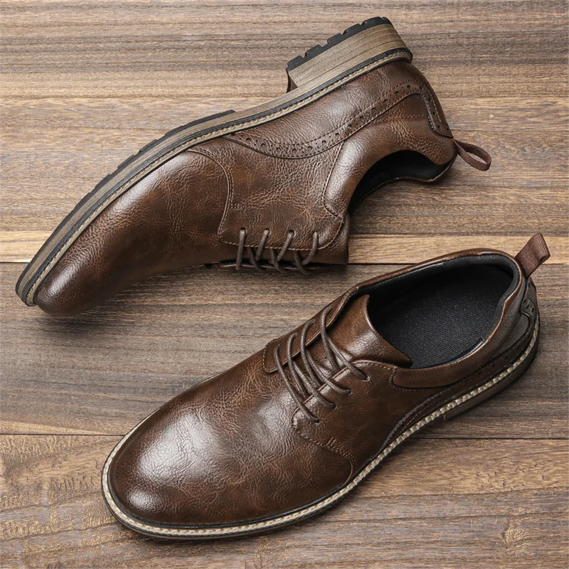 40~46 Leather Shoes Men Fashion Brand Comfortable 2024 Casual Shoes Men