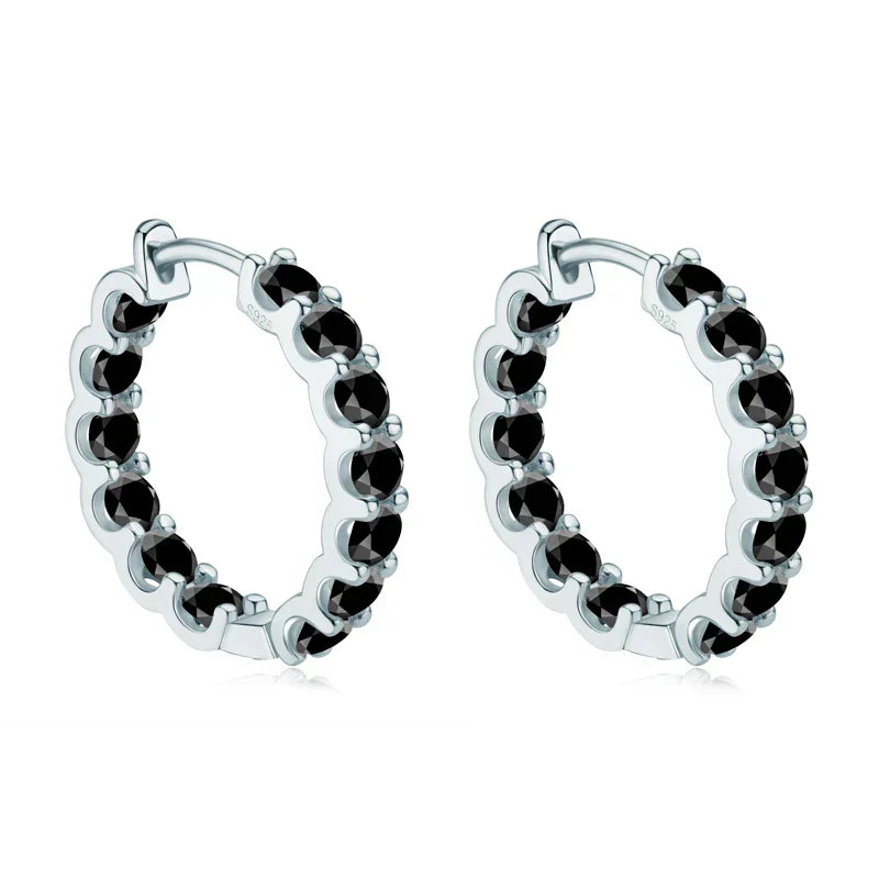 Hoops 100% 925 Sterling Silver Real 3mm Moissanite Stud Earrings For Women Sparkling Jewelry Gifts with Certificate Gifts