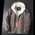 Thickened Double Layer Fleece Winter Jacket for Men with Hood Warm And Anti-Hail Norwegian Style Casual Loose Fit Jacket