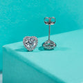 1cttw D Color Moissanite Halo Earrings 925 Sterling Silver 18k Gold Plated Heart Stud Earring for Women Jewelry Gifts
