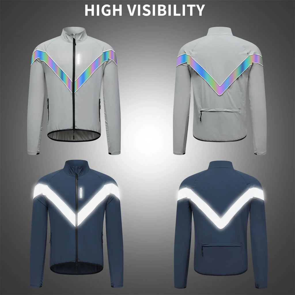 Reflective Cycling Jacket Winter Autumn Bicycle Windbreaker Bike Soft Windproof Waterproof Motorbike Jacket Men Coat