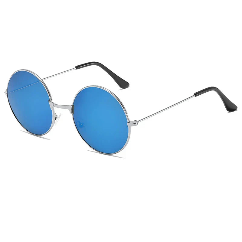 Classic Vintage Round Frame Sunglasses For Men Women Brand Design Ocean Red Yellow Metal Circle Sun Glasses Unisex Eyewear 2025