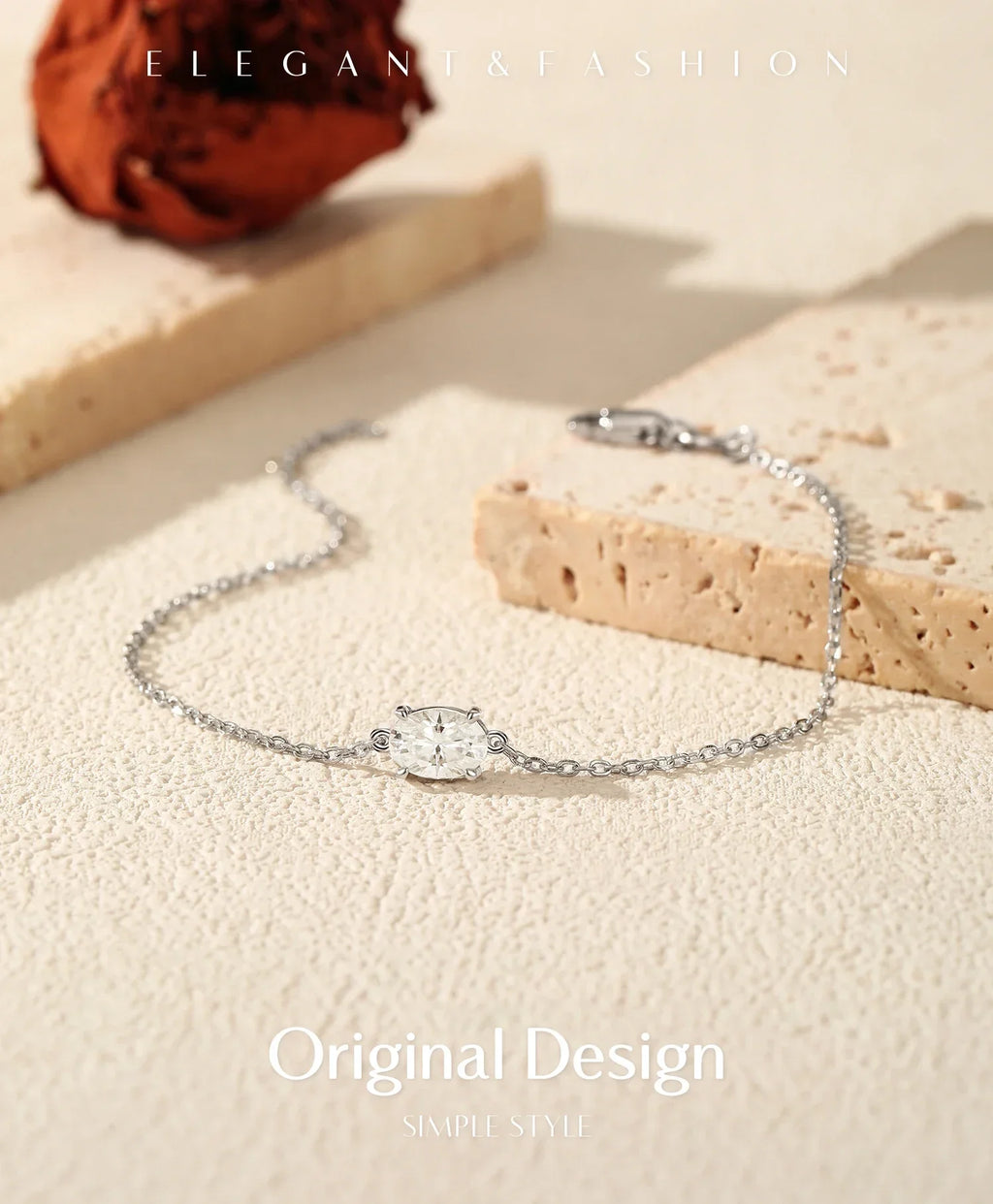 1CT Oval Moissanite Bracelet 925 Sterling Silver Trendy Temperament Link Chain Bracelet For Women Fine Jewelry