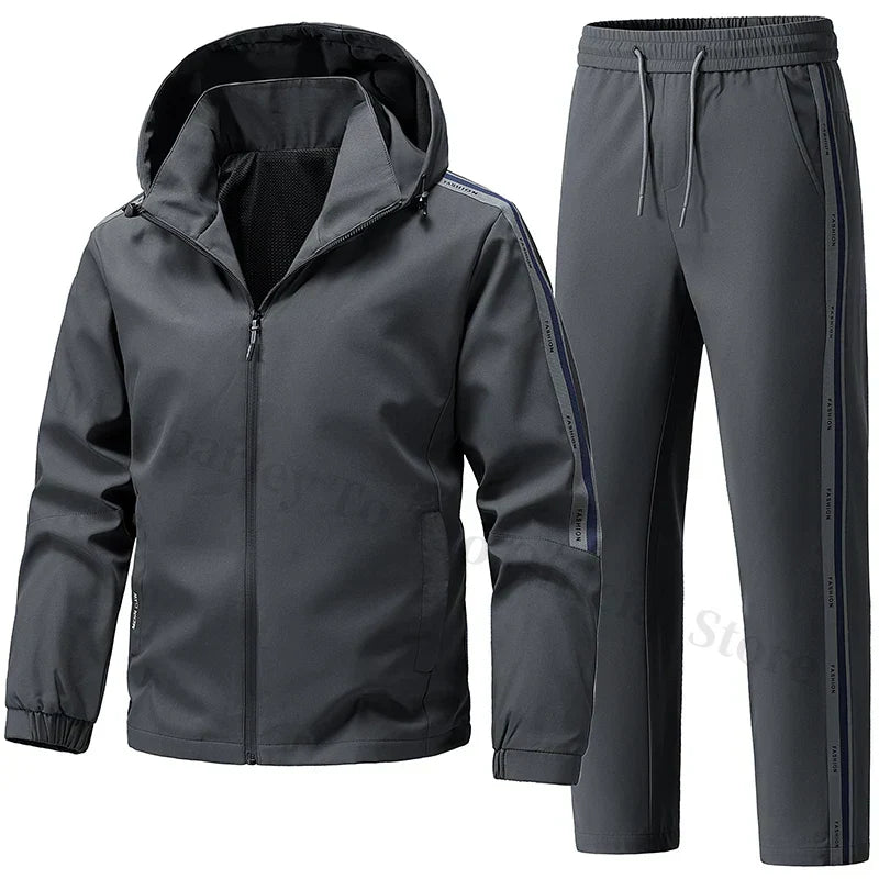 Men's Tracksuit Sets Autumn 2025 Fashion Sportswear Two Piece Sport Suit Jacket+Sweatpants Sweatsuit Men Sports Windproof Suit