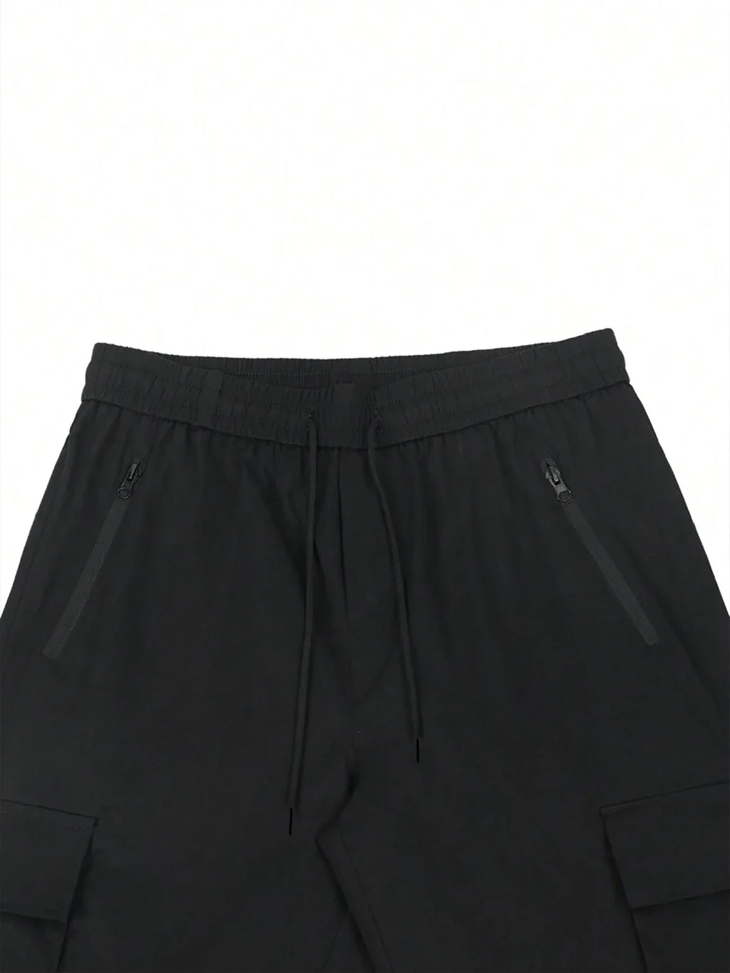 Men's 3/4-Length Cargo Shorts — Woven Twill Fabric, Multi-Pocket Casual Trousers. Non-Stretch Adult Apparel for Summer