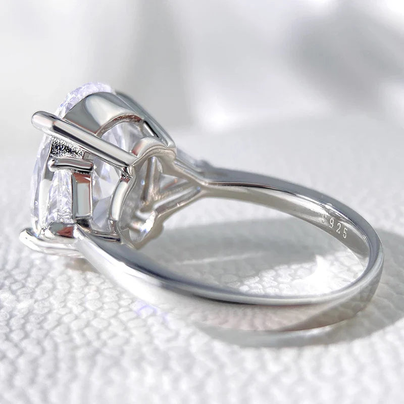 9CTTW Doveggs Full Moissanite Rings for Women Wedding Luxury Lab Diamond Jewelry S925 Sterling Silver Plated 18k Ring