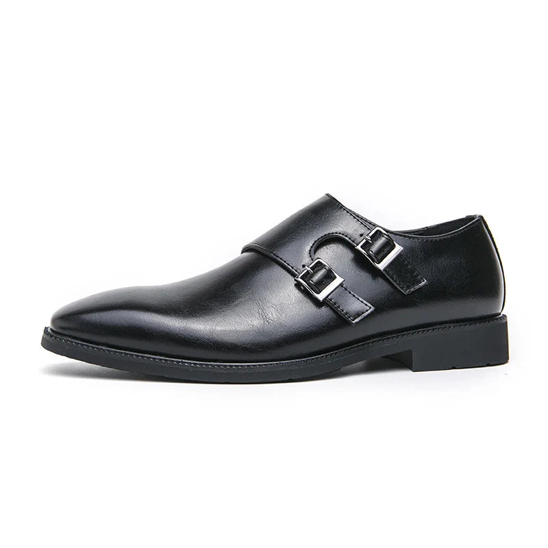Classic Retro Dress Men's Leather Shoes – Brown/Black, Sizes 40–48, Adult Formal Footwear