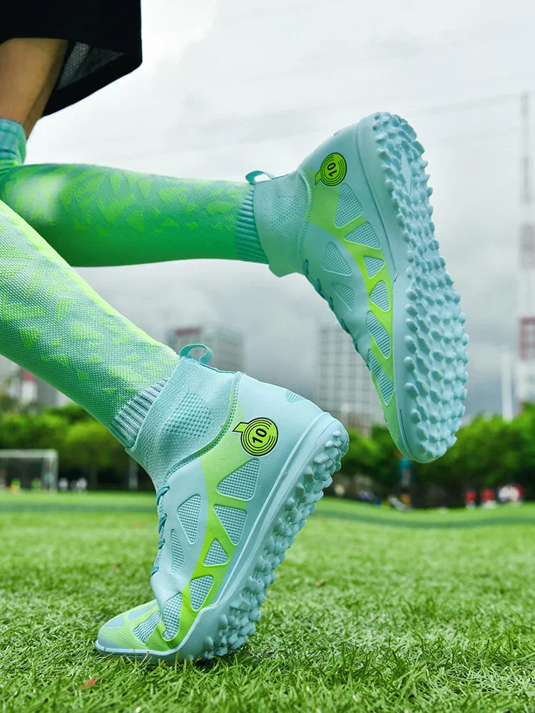 Professional Sports Football Shoes TF Broken Nail Teenagers Durable Wear Resisting Training Shoes Adult High-Tops Soccer Shoes