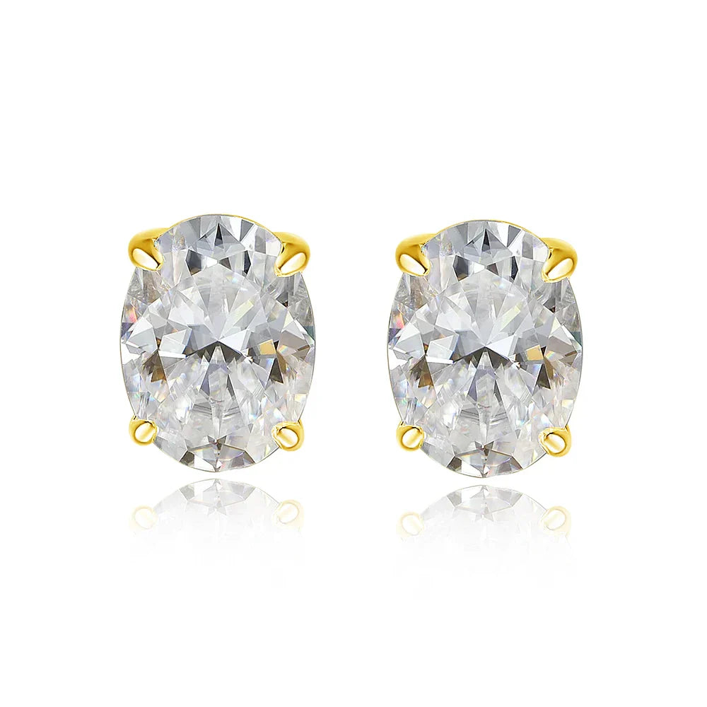 Oval Cut Moissanite Stud Earrings for Women 1-4 Carat D VVS1 GRA Certified Lab Gemstone 925 Sterling Silver 18k Earring