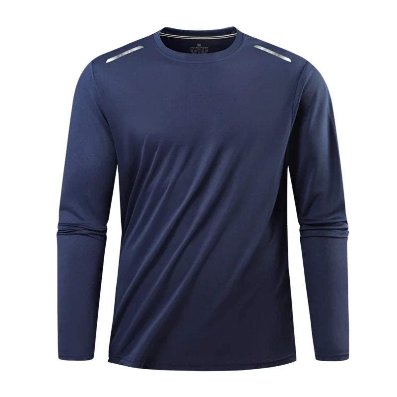 CHRLCK Men's Hiking Quick Drying T-shirts Breathable Camping Running Fishing Soft Elasticity Long Sleeve Tees Summer Autumn