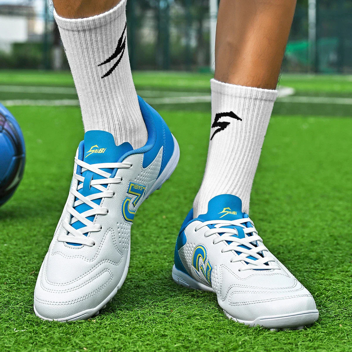TF Turf Soccer Cleats for Kids Youth Men Women Breathable Non-Slip Training Shoes with PU Fabric Rubber Sole