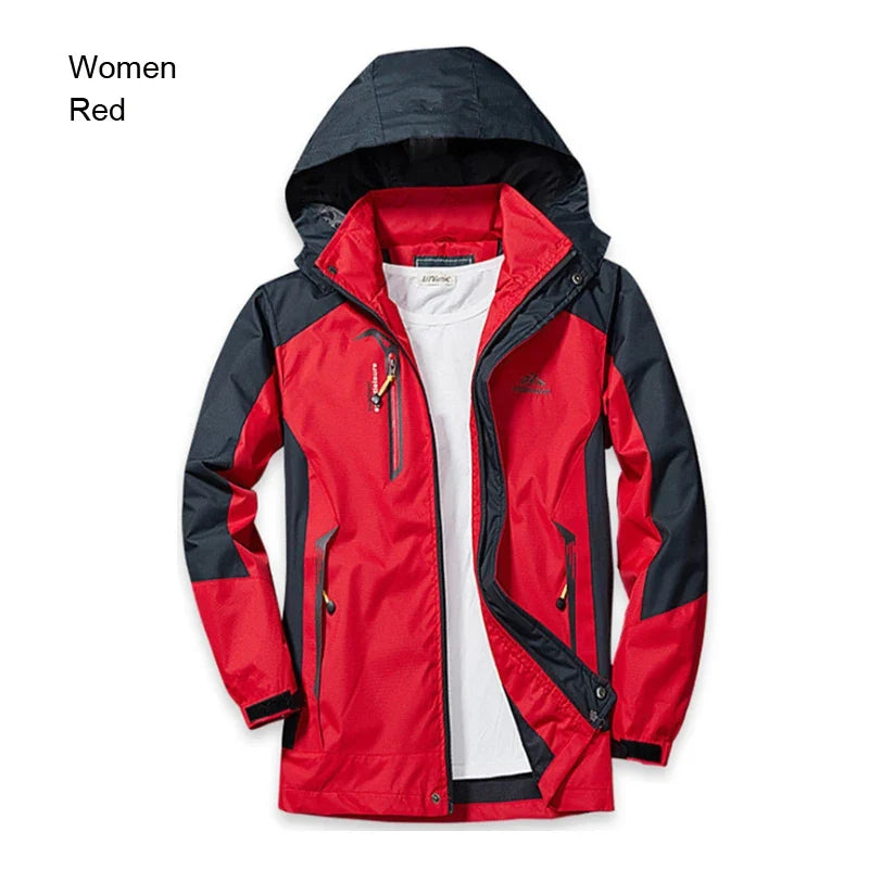 Women Autumn Trekking Jacket Outdoor Hiking Rain Coat Windbreaker Waterproof Hooded Camping Cycling Climbing Warm