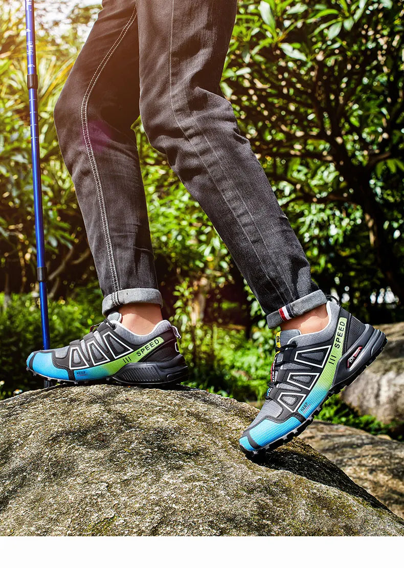 Men‘s Waterproof Hiking Shoes Outdoor Trainers Lace-up Climbing Shoes Women Trekking Sneakers Anti-slip Hunting Tactical Sneaker