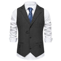 Men Vest Brown Herringbone Single Button Solid With Lapel Waistcoat For Wedding Groom Business Banquet Office Work Men Suit Vest