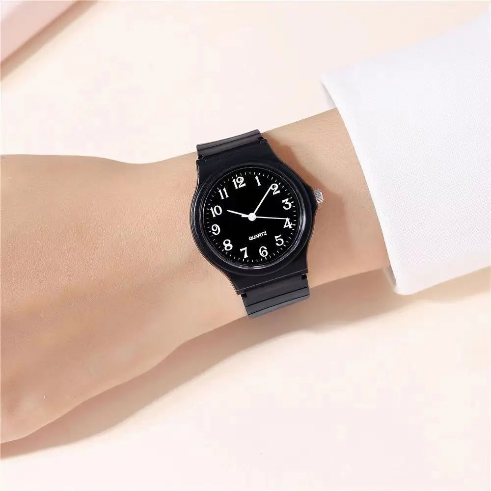 Exam Watch Silicone Strap Simple Women Watch Student Ladies Quartz Wristwatch Waterproof Round Small Dial for Women