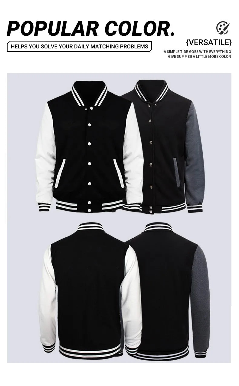 New York City Art Letters Prints Baseball Jackets Men Fleece Loose Streetwear Fashion Y2K Jersey Fashion Casual Tops Man