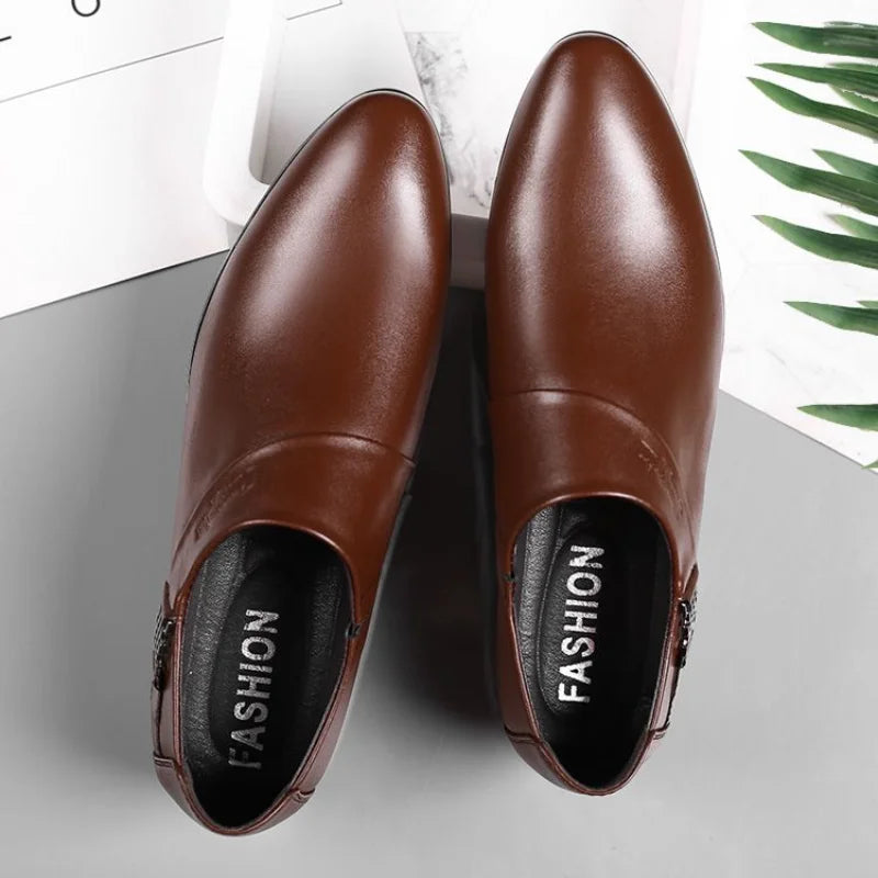 Leather Casual Pointed Toe Business Social Shoe for Men Elegant and Classic High Quality Fashion Dress Shoes Man Low Price Suit