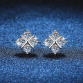 D Color 0.1CT 3mm 4-Stone Cross Full Moissanite Stud Earrings For Women S925 Sterling Silver Diamond Earring Fine Jewelry