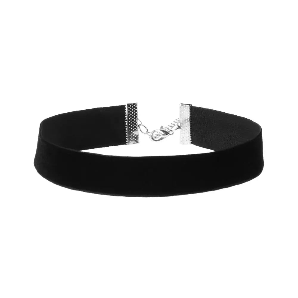 1PC New Fashion Adjustable Black Velvet Choker Wide Band Necklace Ribbon 90s Retro Vintage Gothic Goth Women Necklace