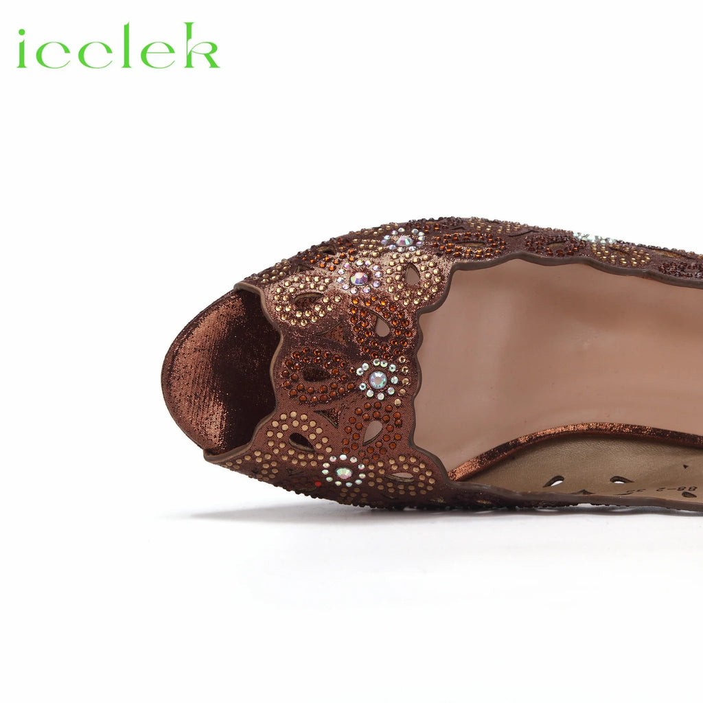 Women Shoes Matching Bag Set to Match in Coffee Color