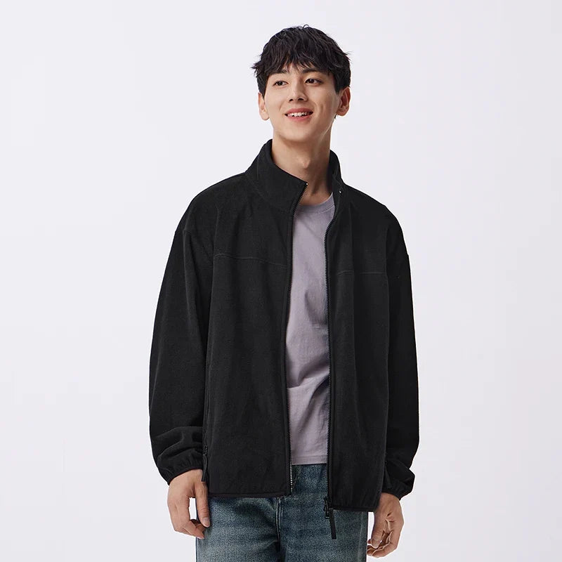 Jacket Men Anti-Static Fur Coat New Autumn 2024 Warm Fleece Couple Style Collar Top