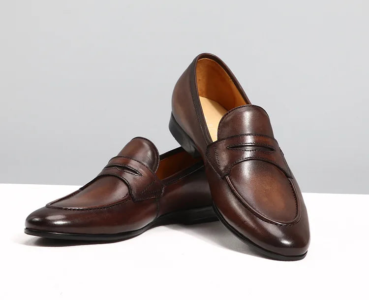 Italian Style Men's Loafers Tassel Genuine Suede Leather Comfortable Slip on Wedding Party Dress Shoes for Men Casual Shoes