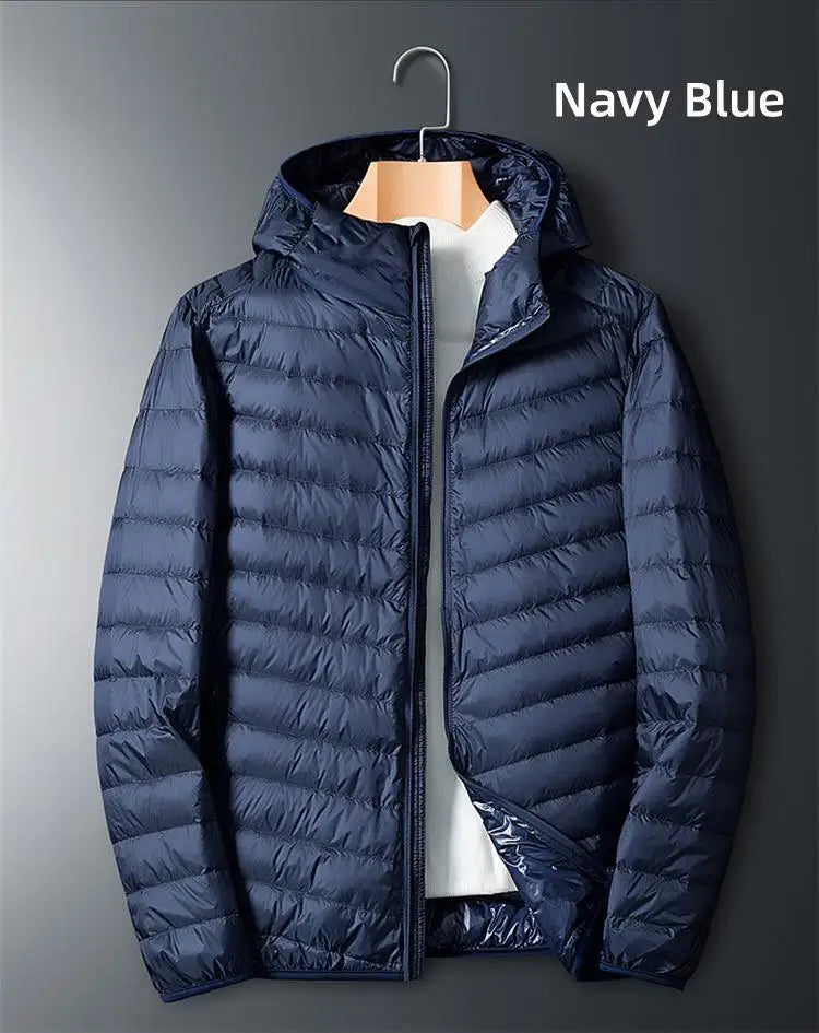 Autumn Winter Down Jacket Men Ultra Light Windproof Waterproof Anti Fouling Anti-Oil White Duck Portable Hooded Coat Male