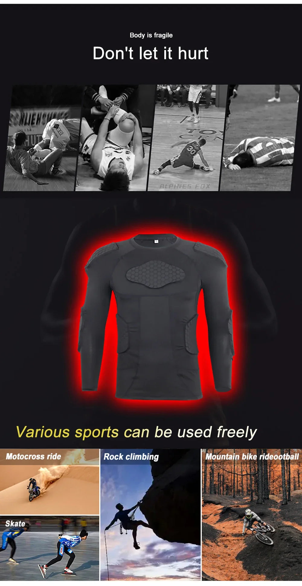 Motorcycle Full Body Armor Jacket Protective Moto Underwear Anti-collision Motorbike Riding Clothes Honeycomb Pad Motocross Tops