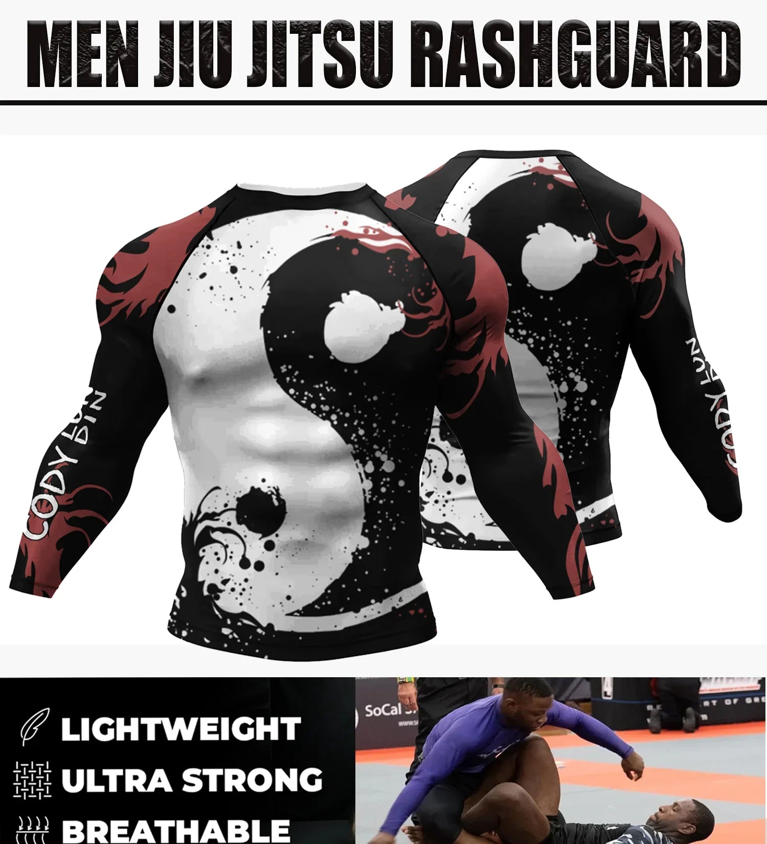 Cody Lundin Uv Sun Protection Shirt Long Sleeve Bjj Rashguard Sublimation Manto Jiujitsu Man Boxeo Tee No Gi MMA Gym Clothes