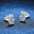 New In D Color 1CT Star Moissanite Stud Earrings For Women Party Fine Jewelry S925 Sterling Silver Diamond Earring