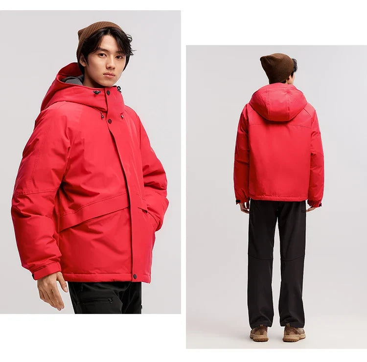 Down Jacket Men Mid-Length 2026 Winter New RainproofStain-ResistantOil-Proof Windproof Loose Hooded Versatile Down Jacket