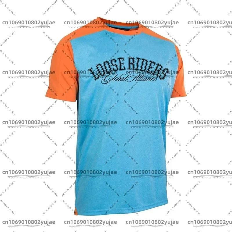 2025 loose riders mtb jersey short-sleeved T-shirt, good breathability, fast drying sports bike short-sleeved jersey