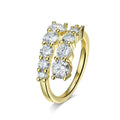 D VVS Moissanite Rings for Women Sparkling Diamond Engagement Wedding Band with GRA 925 Sterling Sliver Plated 18k Ring