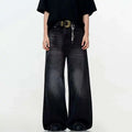 IEFB Simple Men's Denim Trousers Solid Color Washing American Style Casual Pants Straight Leg Baggy Male Jeans Spring 9W667
