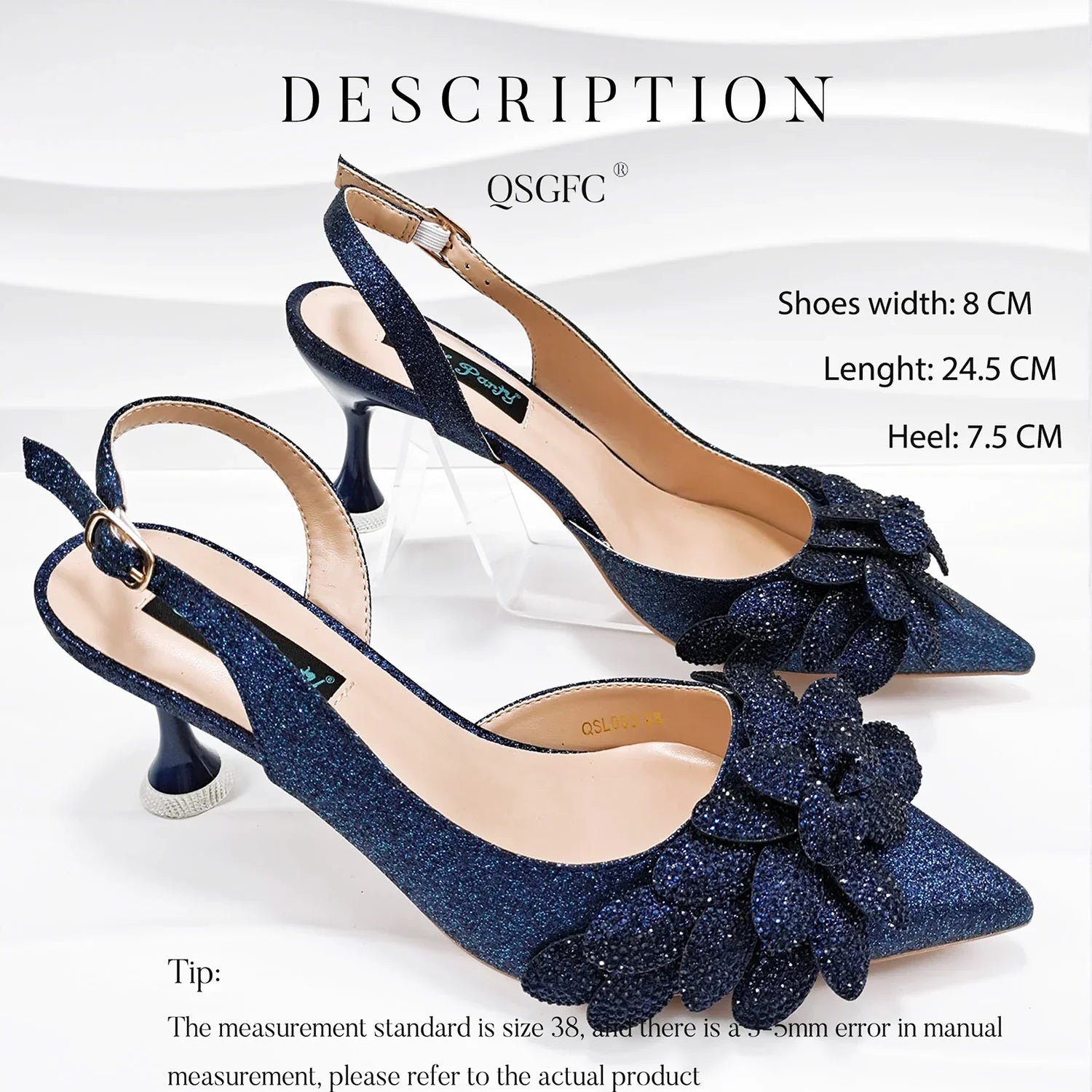 Handmade Garland Gag and Shoes Pointed Toe Pumps Crystal Handle Clutch