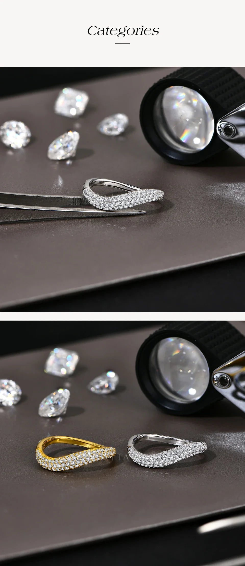 Fashion S925 Sterling Silver Engagement Classic Moissanite Diamond Ring for Women Men Real Jewelry With Certificate