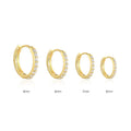 6/7/8/9mm Real 925 Sterling Silver Zircon Hoop Earrings for Women Huggie Earring Piercing Earings Jewelry Pendientes