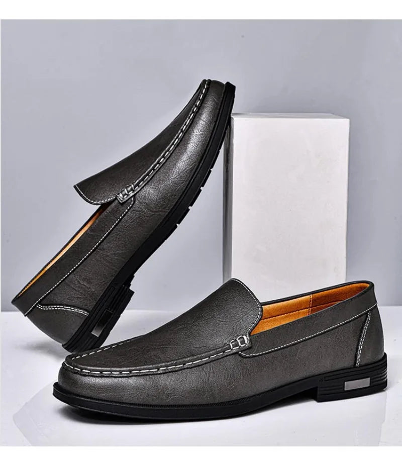 Genuine Leather Men's Shoes Classics Business Dress Shoes Moccasins Slip on Loafers Driving Shoes for Men Casual Shoe Big SIze48