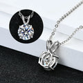 Certified 6.5MM 1CT Moissanite Pendant Necklace Real Silver Chain 925 for Women Sparkling Solitaire Drop Necklaces Jewelry