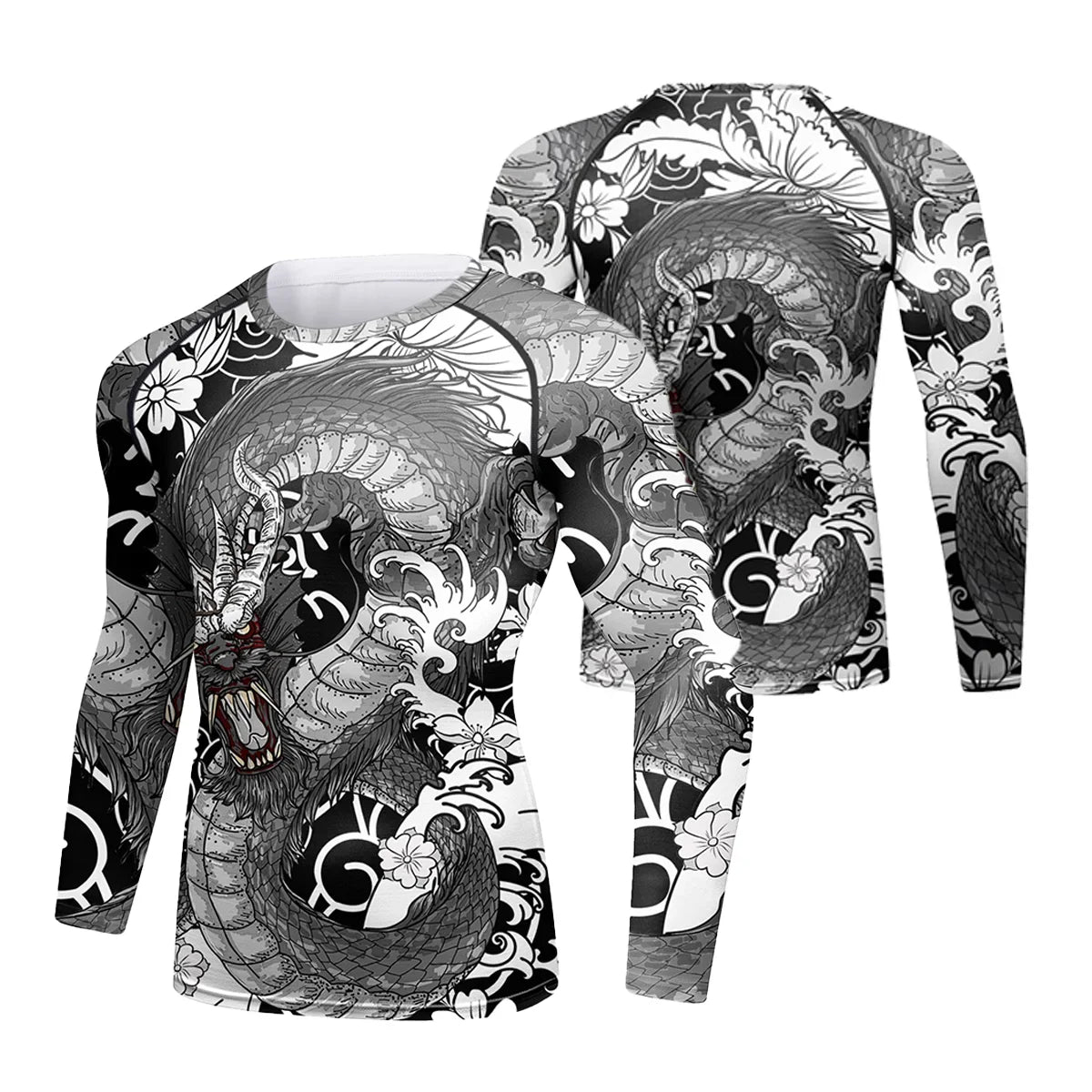 Men's MMA BJJ Rashguard Brazilian Jiu-Jitsu No Gi Grey Compression Gym Shirts Westling Martial Art Training T Shirt