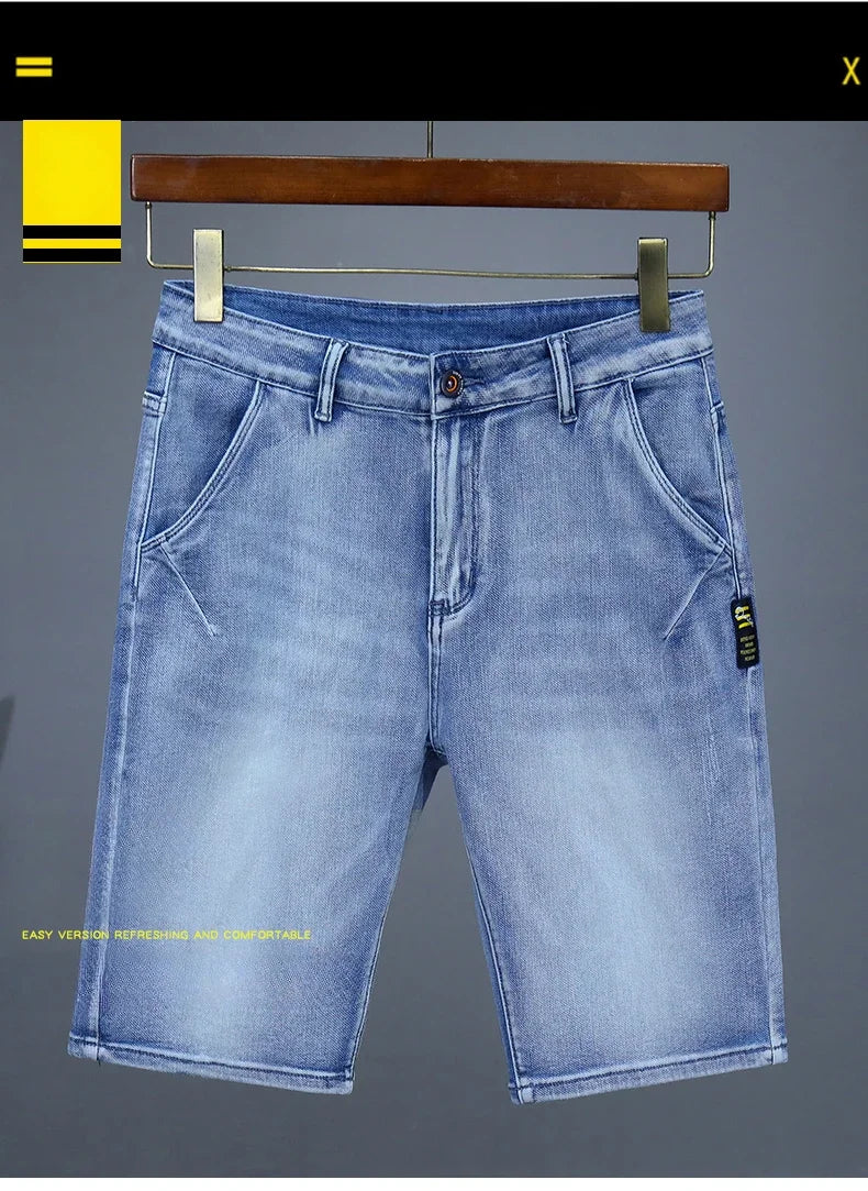 Men's Straight Casual Denim Shorts Simple Solid Cargo Slim Jeans Comfortable Breathable Bermuda Short Pants Summer 2025 Y2K